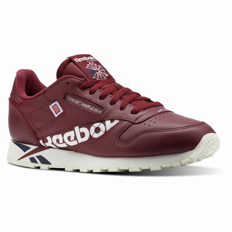 Reebok Classic Leather Mu Tenisky Panske - Bordove/Biele/Námornícka Modrá IQ7004AQ